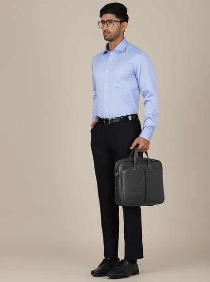Light Blue Solid Regular Fit Formal Shirt | JadeBlue