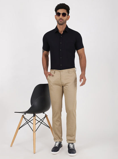 Black Solid Slim Fit Casual Shirt | JadeBlue