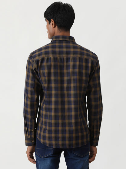 Red Checked Slim Fit Casual Shirt | Greenfibre