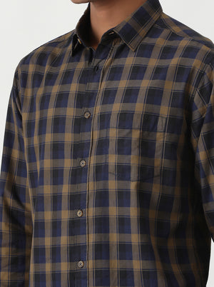 Red Checked Slim Fit Casual Shirt | Greenfibre