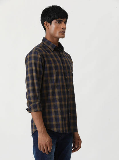 Red Checked Slim Fit Casual Shirt | Greenfibre