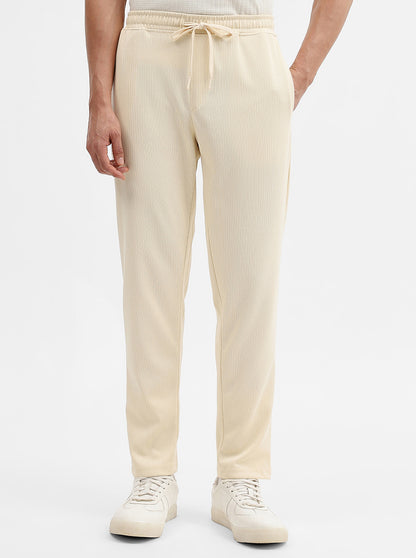 Cream Solid Slim Fit Track Pant | JadeBlue