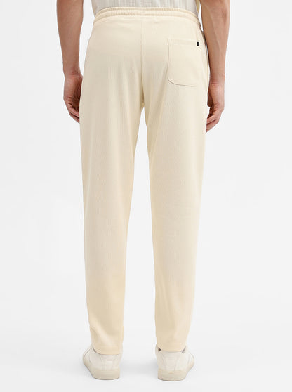 Cream Solid Slim Fit Track Pant | JadeBlue