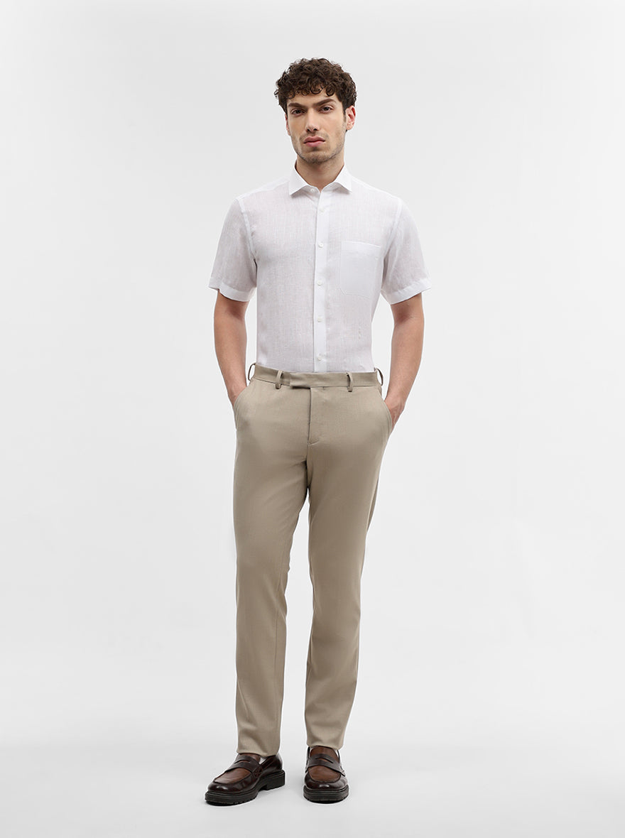 White Striped Slim Fit Formal Shirt | JadeBlue
