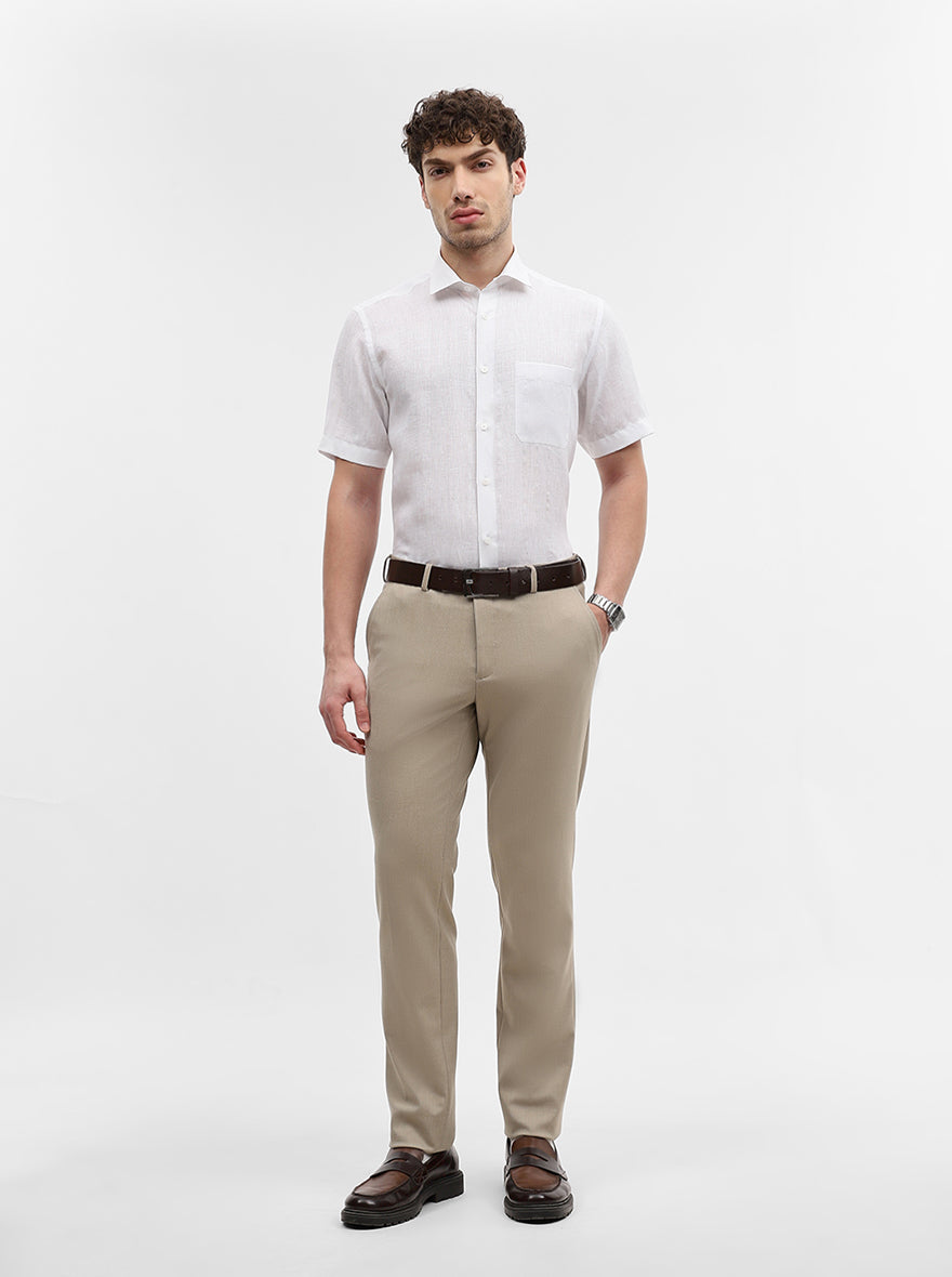 White Striped Slim Fit Formal Shirt | JadeBlue