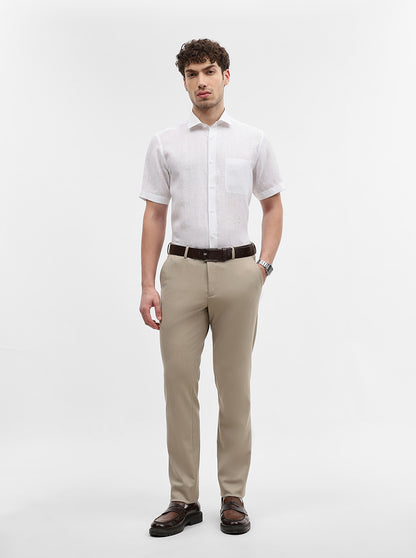 White Striped Slim Fit Formal Shirt | JadeBlue