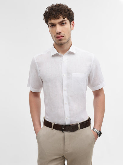 White Striped Slim Fit Formal Shirt | JadeBlue