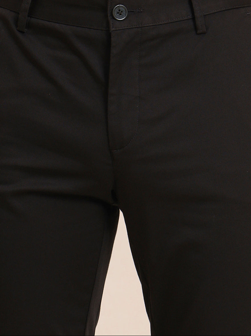 Olive Brown Solid Uno Fit Casual Trouser | JadeBlue