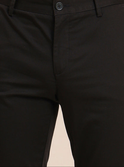 Olive Brown Solid Uno Fit Casual Trouser | JadeBlue