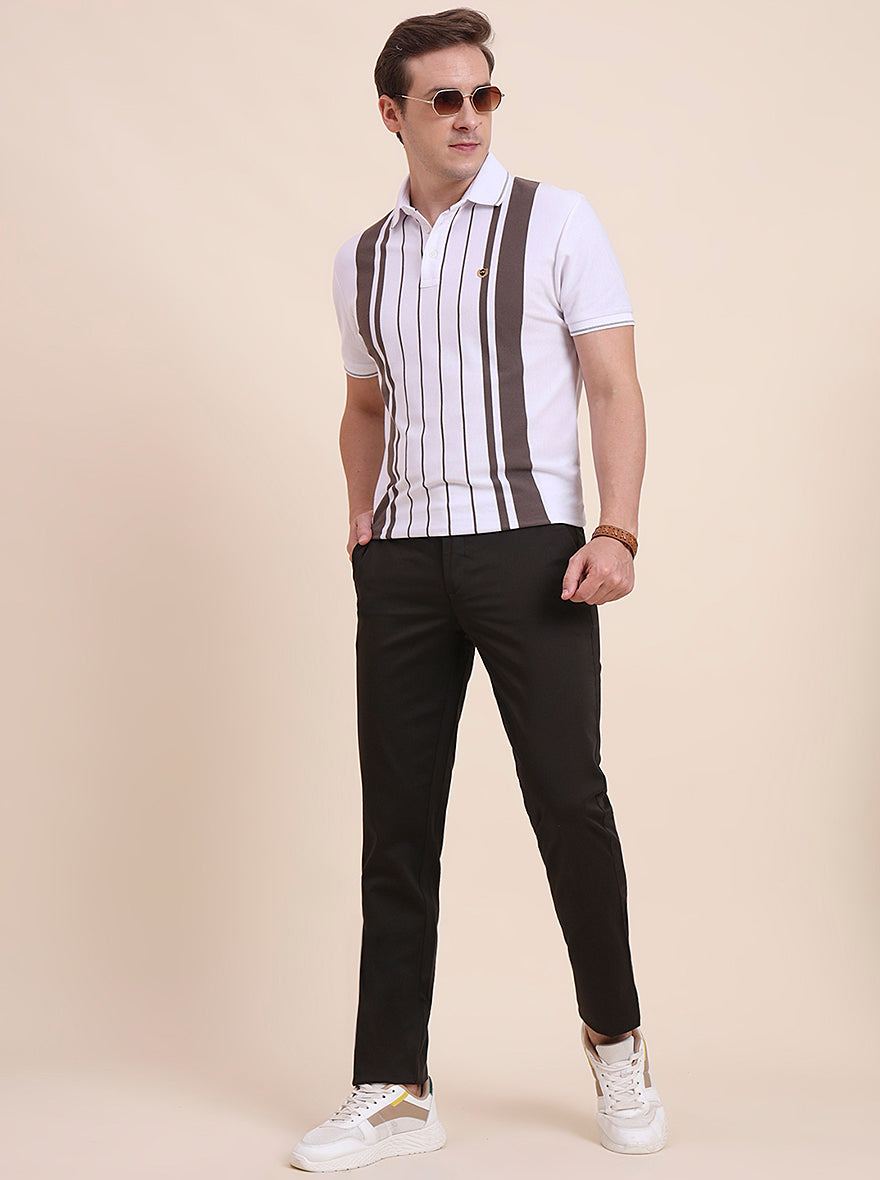 Olive Brown Solid Uno Fit Casual Trouser | JadeBlue