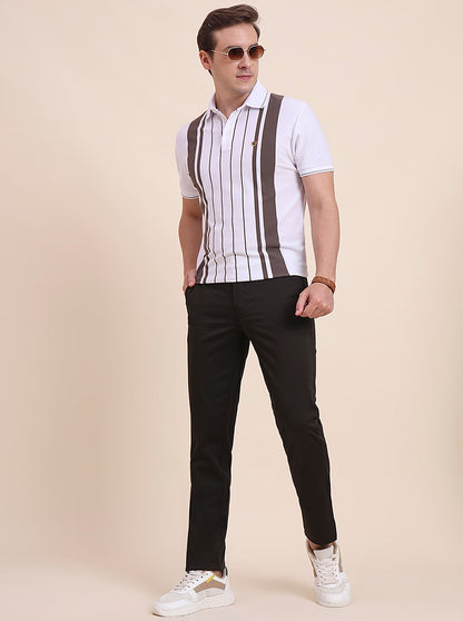 Olive Brown Solid Uno Fit Casual Trouser | JadeBlue