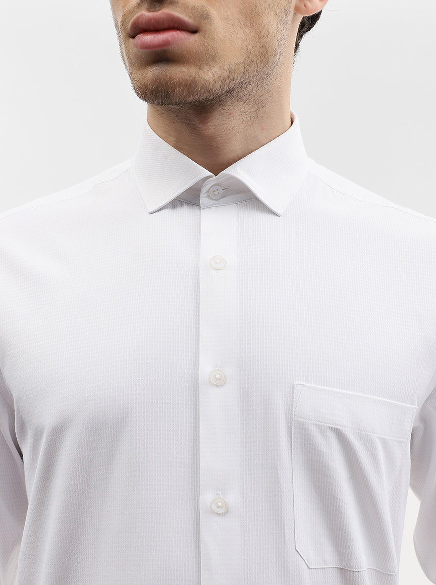 White Solid Regular Fit Formal Shirt | Greenfibre