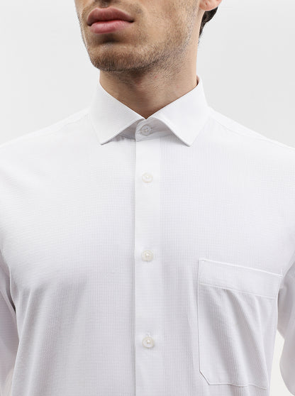 White Solid Regular Fit Formal Shirt | Greenfibre