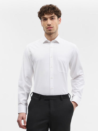 White Solid Regular Fit Formal Shirt | Greenfibre