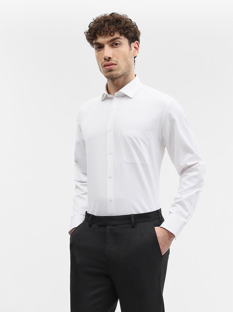 White Solid Regular Fit Formal Shirt | Greenfibre