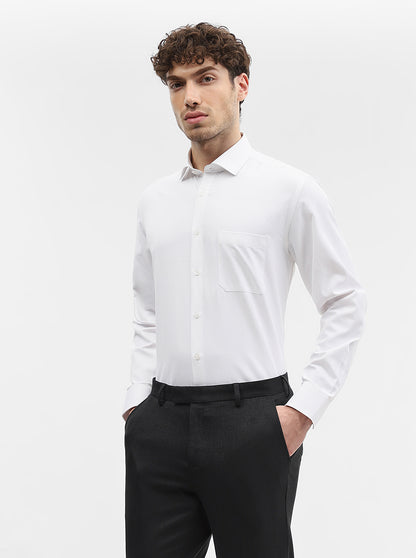 White Solid Regular Fit Formal Shirt | Greenfibre