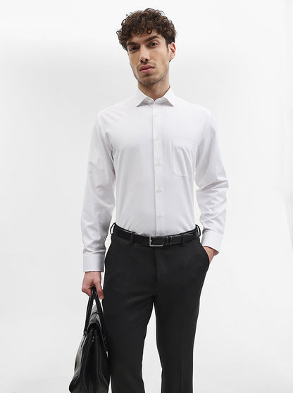 White Solid Regular Fit Formal Shirt | Greenfibre