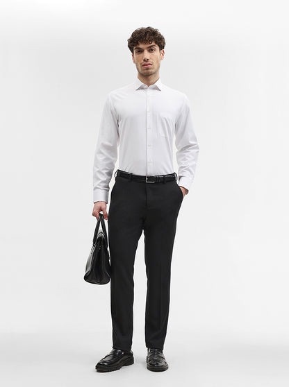 White Solid Regular Fit Formal Shirt | Greenfibre