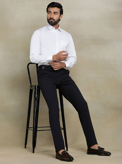 White Checked Regular Fit Formal Shirt | JadeBlue