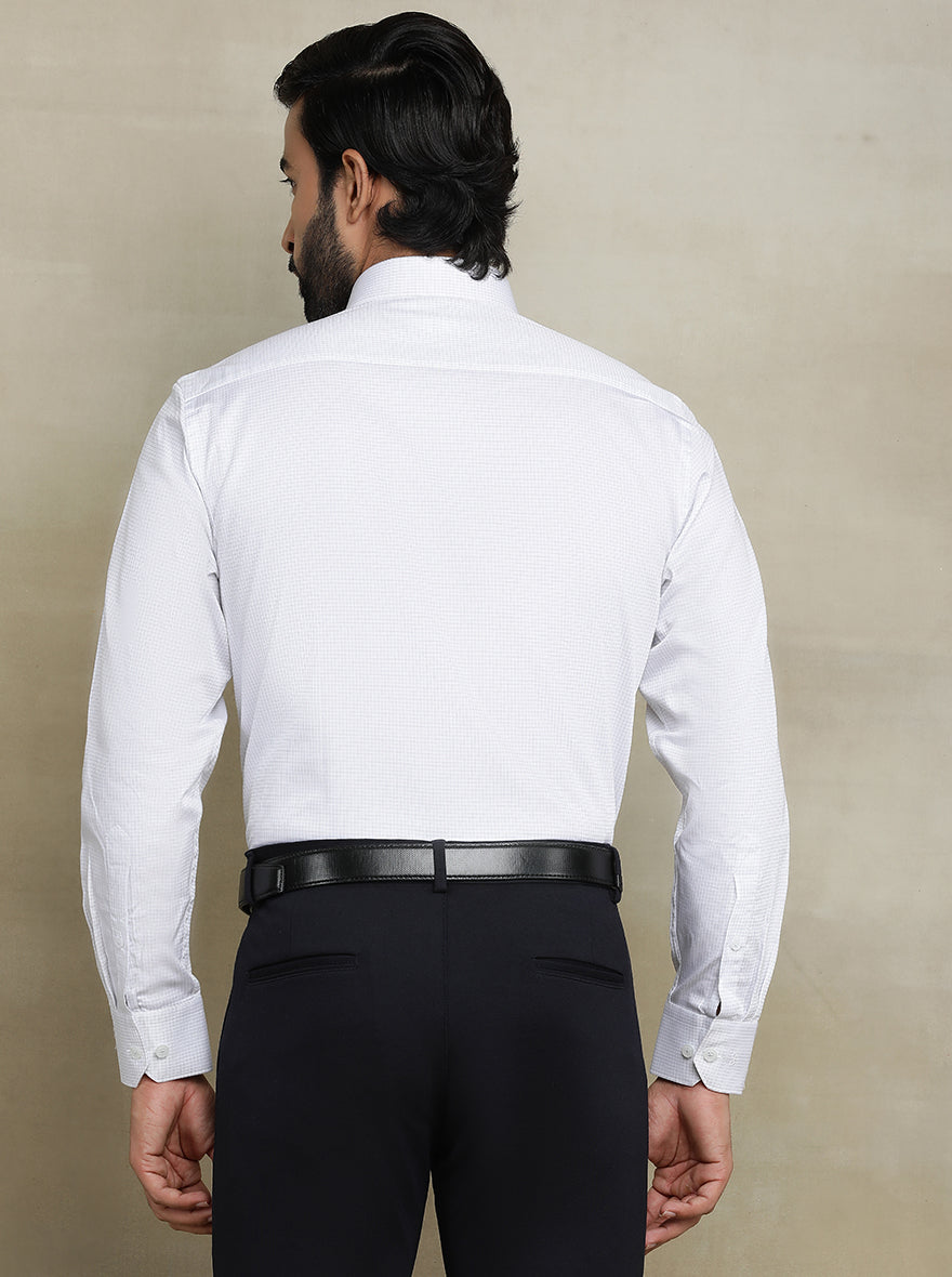 White Checked Regular Fit Formal Shirt | JadeBlue