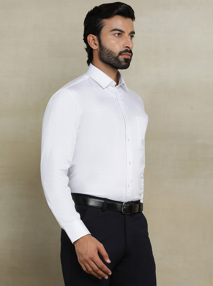White Checked Regular Fit Formal Shirt | JadeBlue