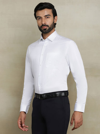 White Checked Regular Fit Formal Shirt | JadeBlue
