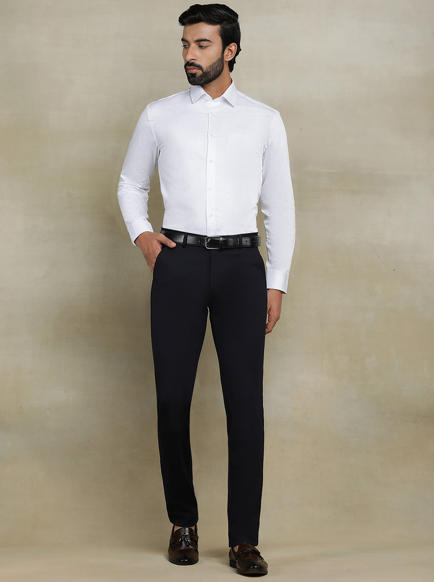 White Checked Regular Fit Formal Shirt | JadeBlue