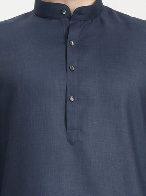 Grey Solid Modi Kurta | JadeBlue