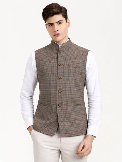 Fawn & Brown Solid  Modi Jacket | JadeBlue