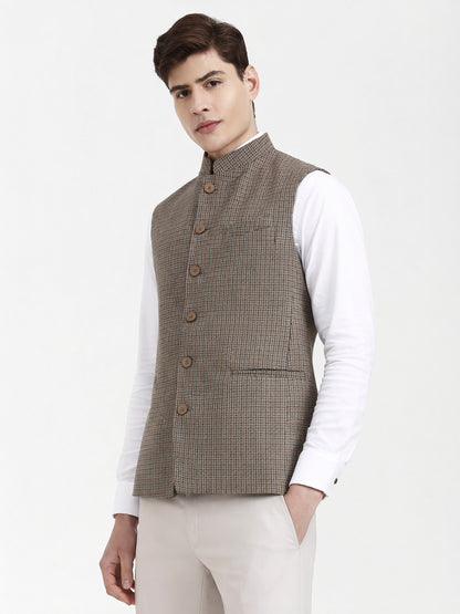 Fawn & Brown Solid  Modi Jacket | JadeBlue