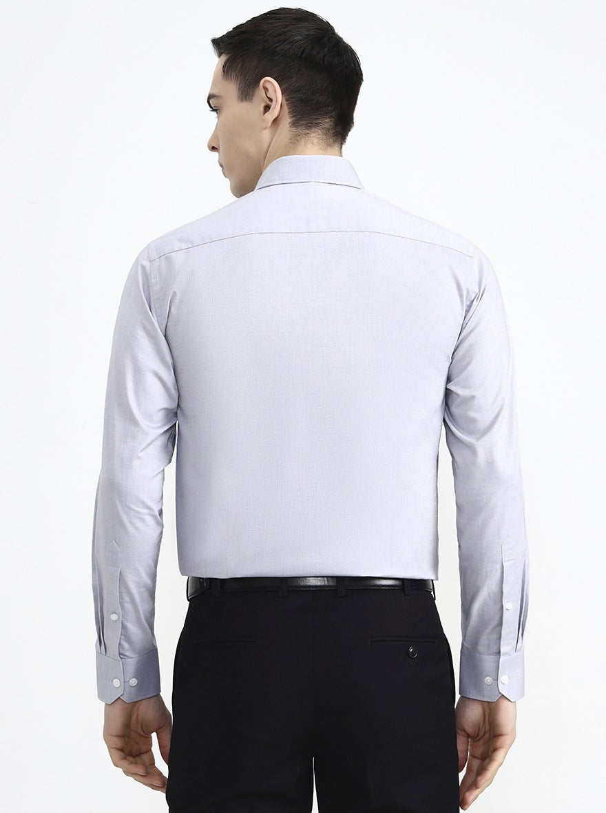 Dark Grey Solid Regular Fit Formal Shirt | JadeBlue