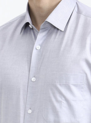 Dark Grey Solid Regular Fit Formal Shirt | JadeBlue