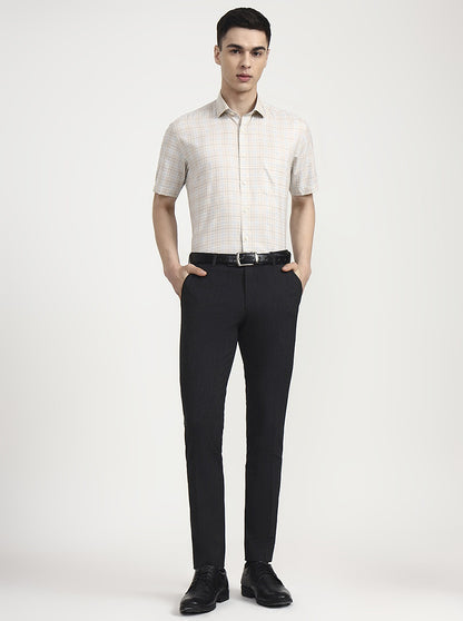 Fawn Checked Regular Fit Formal Shirt | Greenfibre