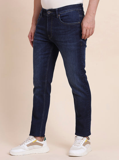 Denim Blue Washed Slim Fit Jeans | JadeBlue