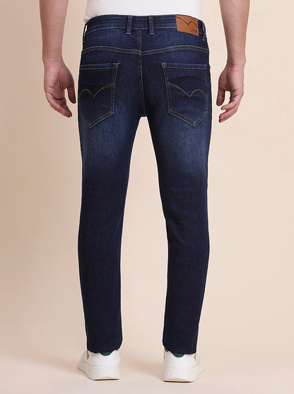 Denim Blue Washed Slim Fit Jeans | JadeBlue