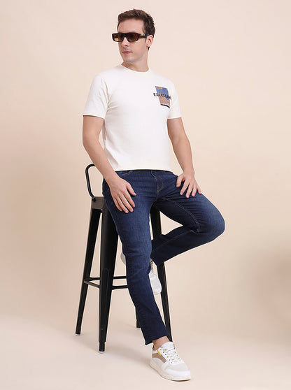 Denim Blue Washed Slim Fit Jeans | JadeBlue