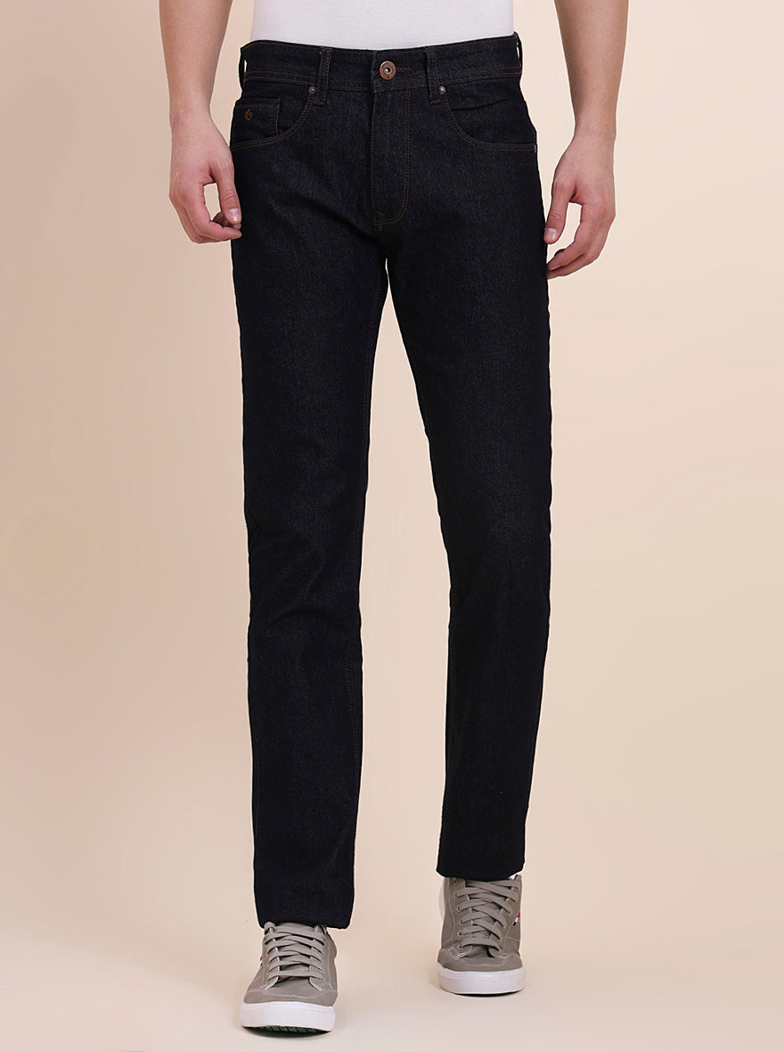 Raw Blue Solid Narrow Fit Jeans | Greenfibre