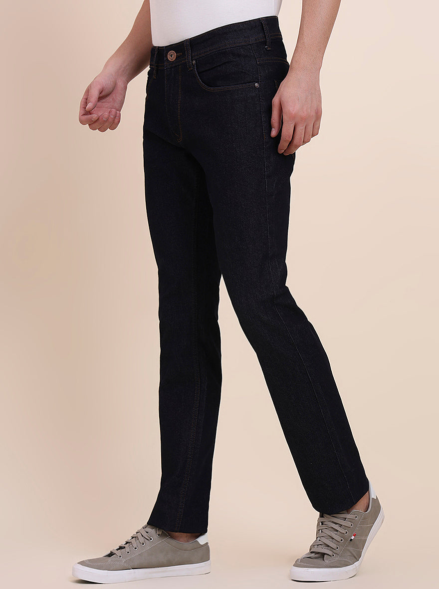 Raw Blue Solid Narrow Fit Jeans | Greenfibre