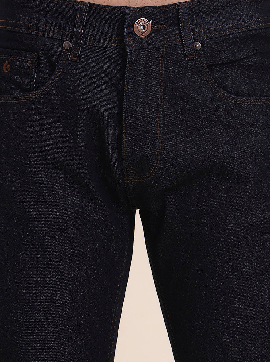Raw Blue Solid Narrow Fit Jeans | Greenfibre