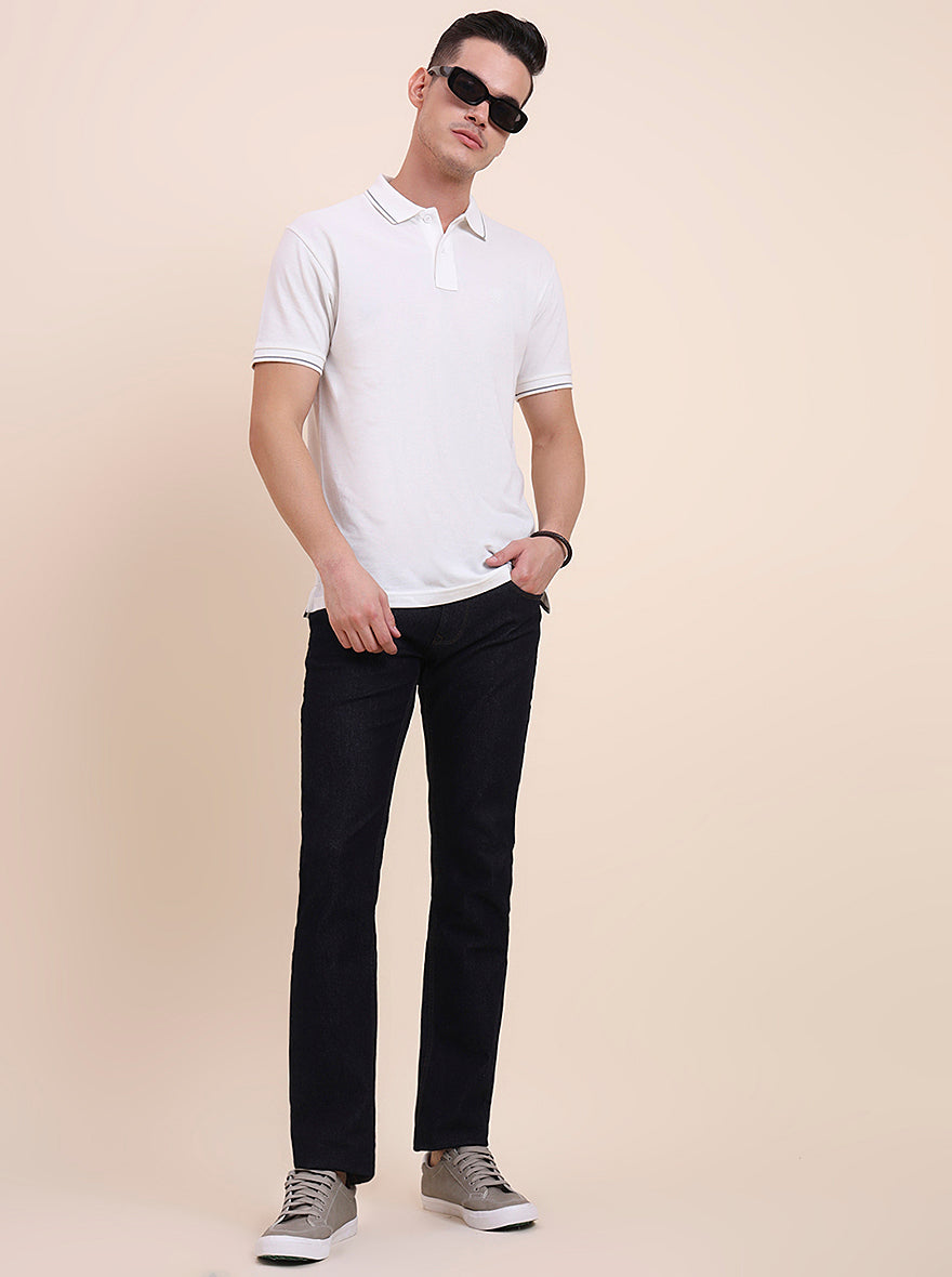 Raw Blue Solid Narrow Fit Jeans | Greenfibre