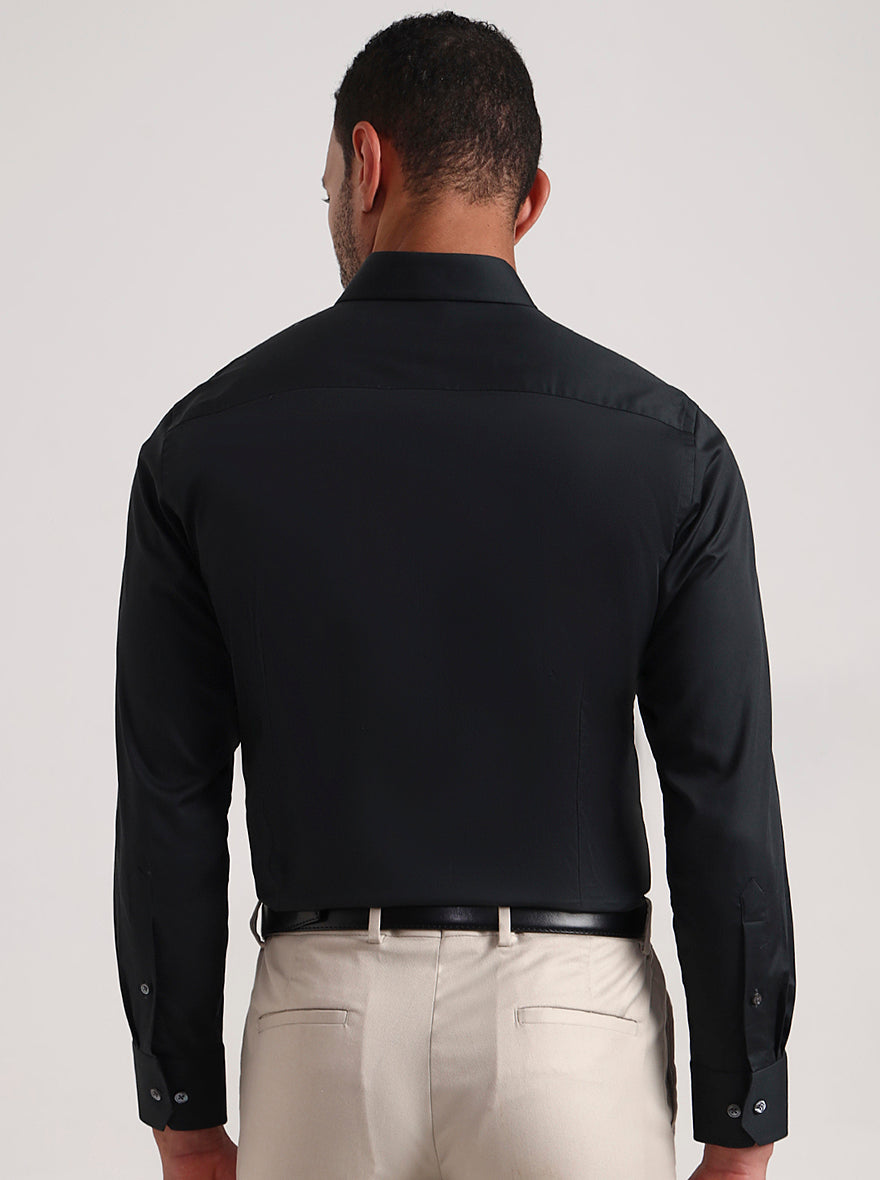 Bottle Green Solid Slim Fit Formal Shirt | JadeBlue Super Luxe