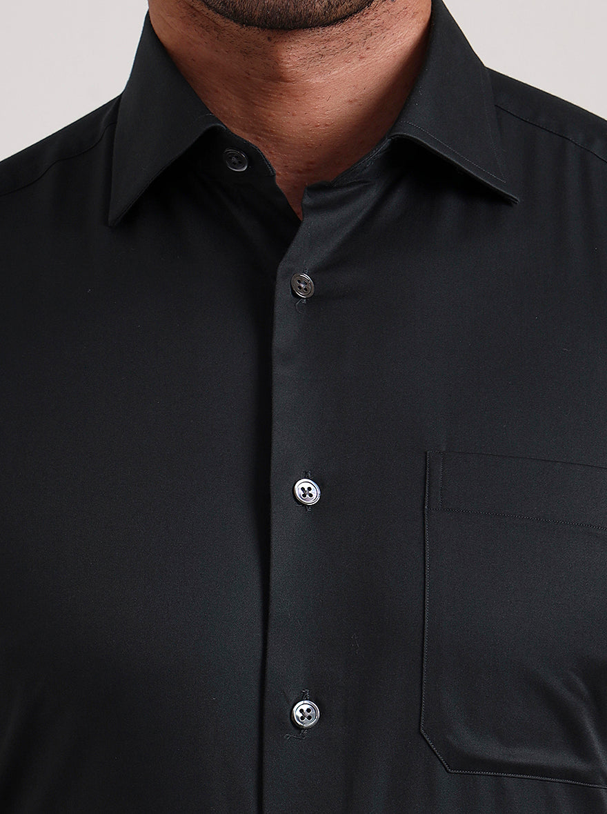 Bottle Green Solid Slim Fit Formal Shirt | JadeBlue Super Luxe