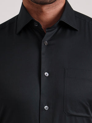 Bottle Green Solid Slim Fit Formal Shirt | JadeBlue Super Luxe