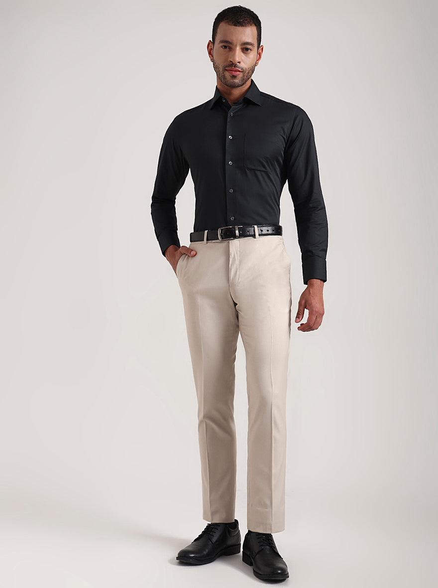Bottle Green Solid Slim Fit Formal Shirt | JadeBlue Super Luxe