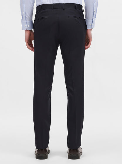 Blue Solid Slim Fit Formal Trouser | JadeBlue Super Luxe