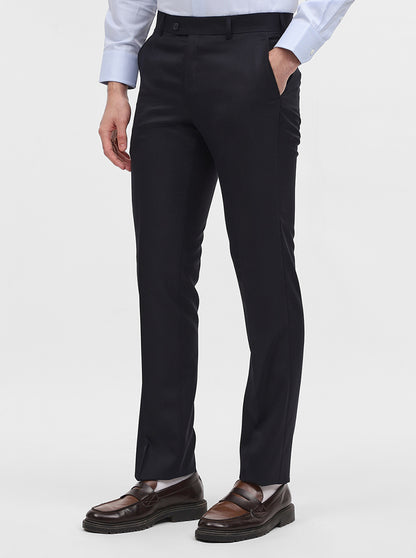 Blue Solid Slim Fit Formal Trouser | JadeBlue Super Luxe