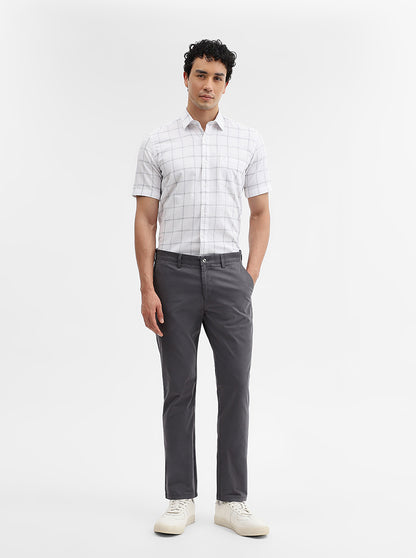 Dark Grey Solid Super Slim Fit Casual Trouser | Greenfibre
