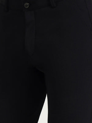 Black Checked Slim Fit Club Wear Trouser | Wyre