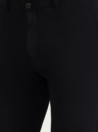 Black Checked Slim Fit Club Wear Trouser | Wyre