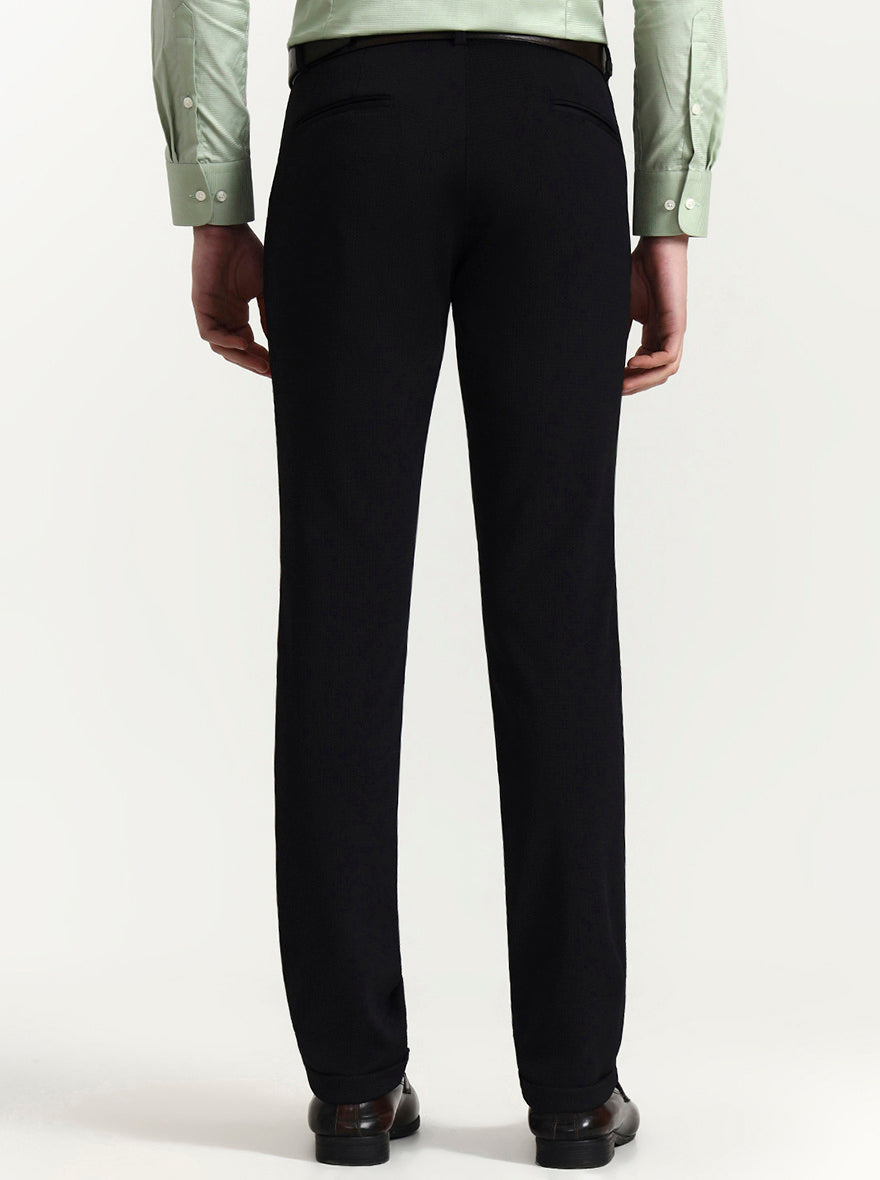 Black Checked Slim Fit Club Wear Trouser | Wyre